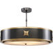 Huntsman 3 Light 24.5 inch Satin Black/Antique Brass/White Semi-Flush Mount Ceiling Light
