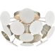 Modish 4 Light 18 inch Matte White with Silver Leaf Flush Mount Ceiling Light
