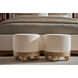 Origins 18 inch Sesame Ottoman, Wooden, Upholstered
