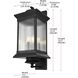 Collins 3 Light 23.5 inch Black Outdoor Wall Sconce
