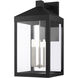 Nyack 5 Light 29 inch Black with Brushed Nickel Cluster Outdoor Wall Lantern