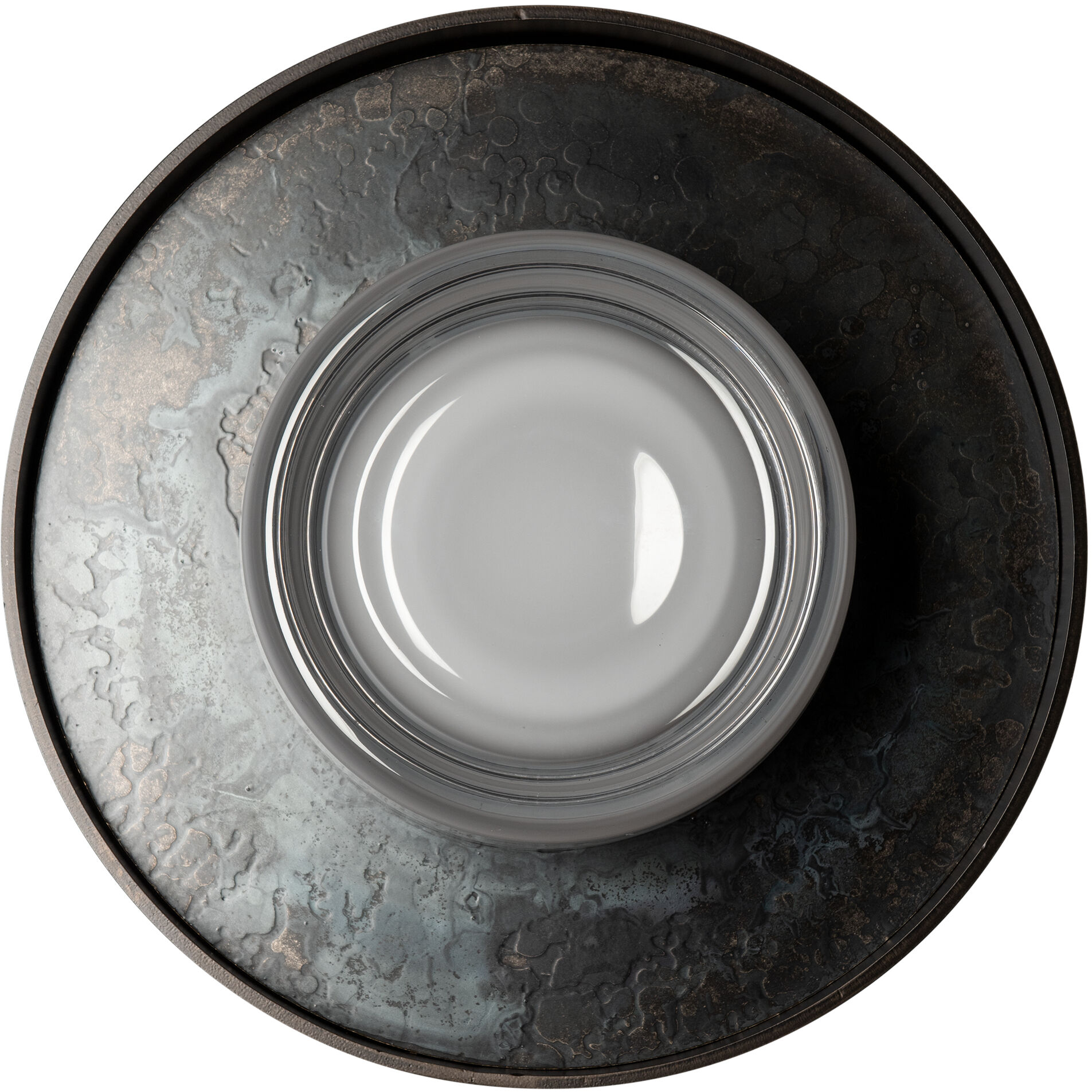 Focal LED Dark Smoke and Clear Steel Sconce/Flush Mount Wall Light