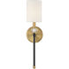 Tivoli 1 Light 5 inch Black with Warm Brass Accents Wall Sconce Wall Light