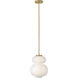 Nadia 1 Light 11 inch Lacquered Brass Pendant Ceiling Light