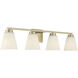 Strayhan 4 Light 31 inch Modern Gold Bathroom Vanity Light Wall Light