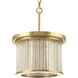Point Dume&trade; Sequit Point 3 Light 14 inch Brushed Brass Semi-Flush Convertible Ceiling Light, Design Series