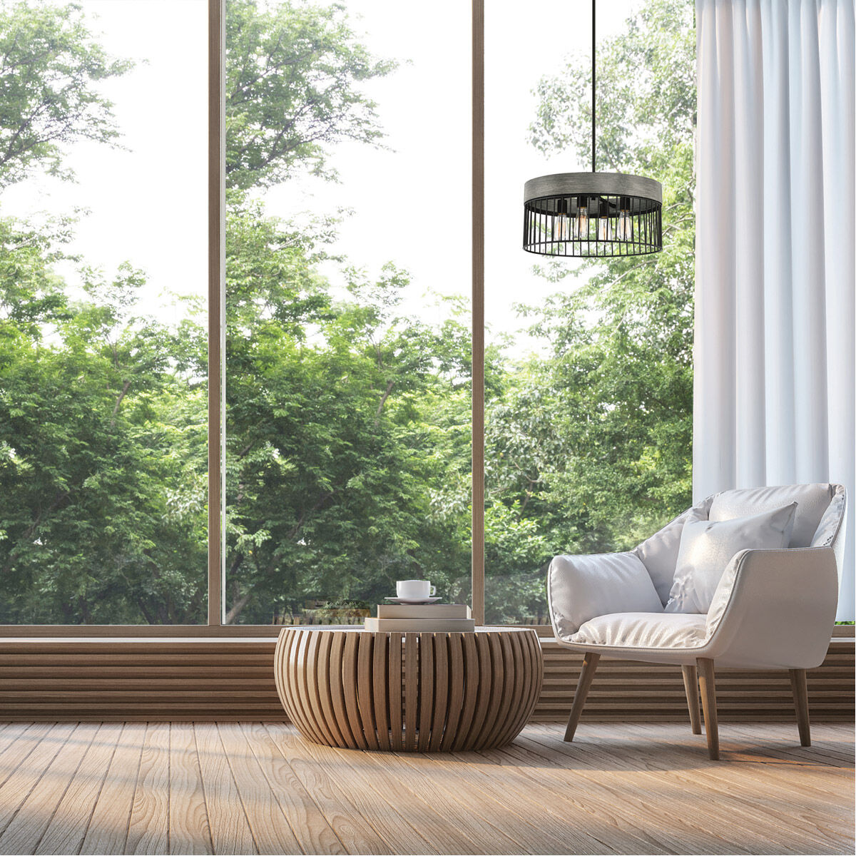 Aster 4 Light 24 inch Matte Black Pendant Ceiling Light