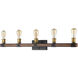 Kirkland 5 Light 38 inch Rustic Mahogany Vanity Wall Light