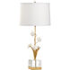 Chelsea House 31 inch 100.00 watt Antique Gold Leaf/Matte White Glaze/Clear Table Lamp Portable Light