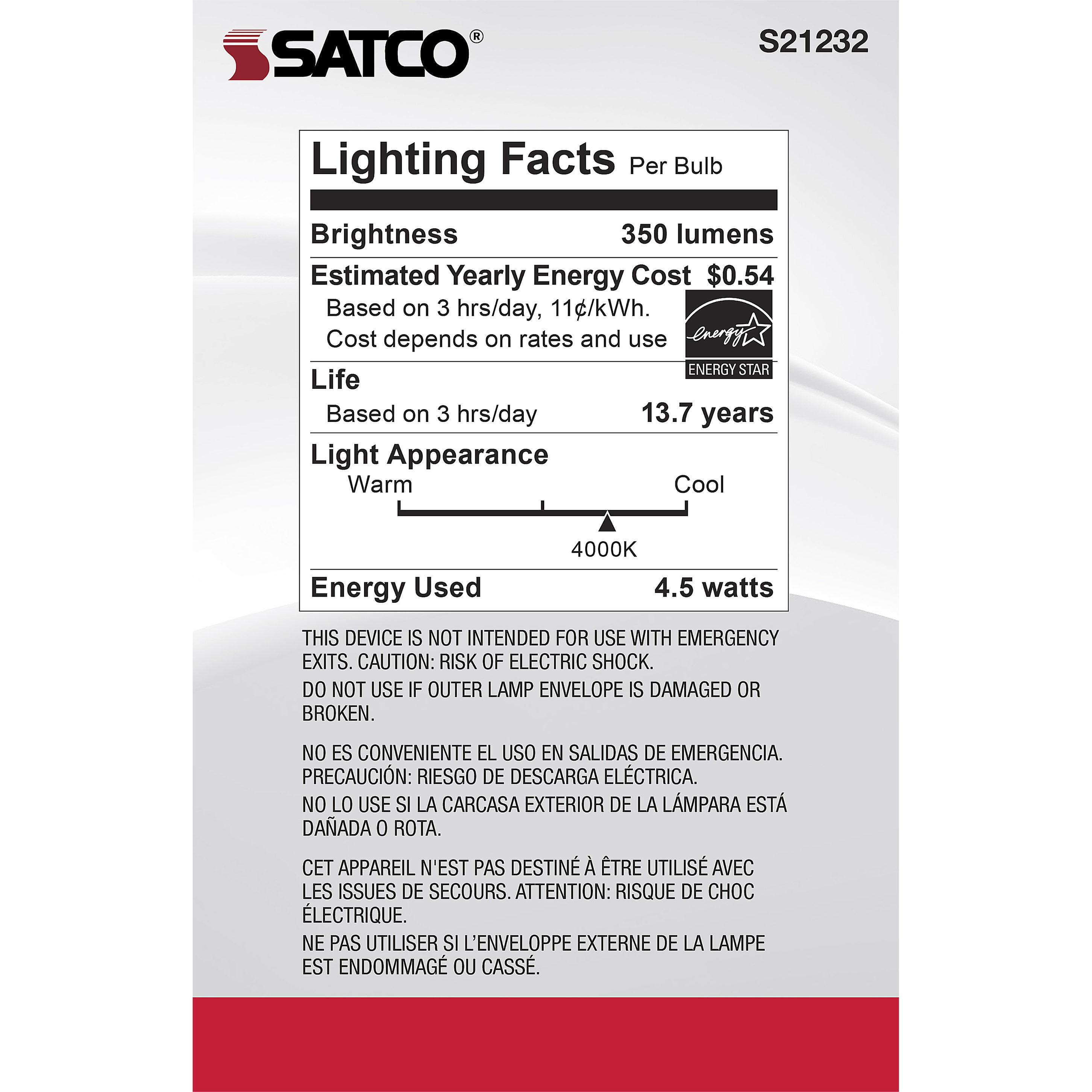 Lumos LED Medium Medium 4.50 watt 4000K LED Filament