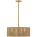 Ashe 4 Light 20 inch Warm Brass and Rope Pendant Ceiling Light