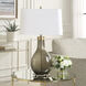 Shyla 29.25 inch 150 watt Dark Moss Seeded Glass and Plated Brushed Brass Table Lamp Portable Light