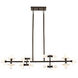 Amani 14 Light 48 inch Black Cashmere Linear Chandelier Ceiling Light