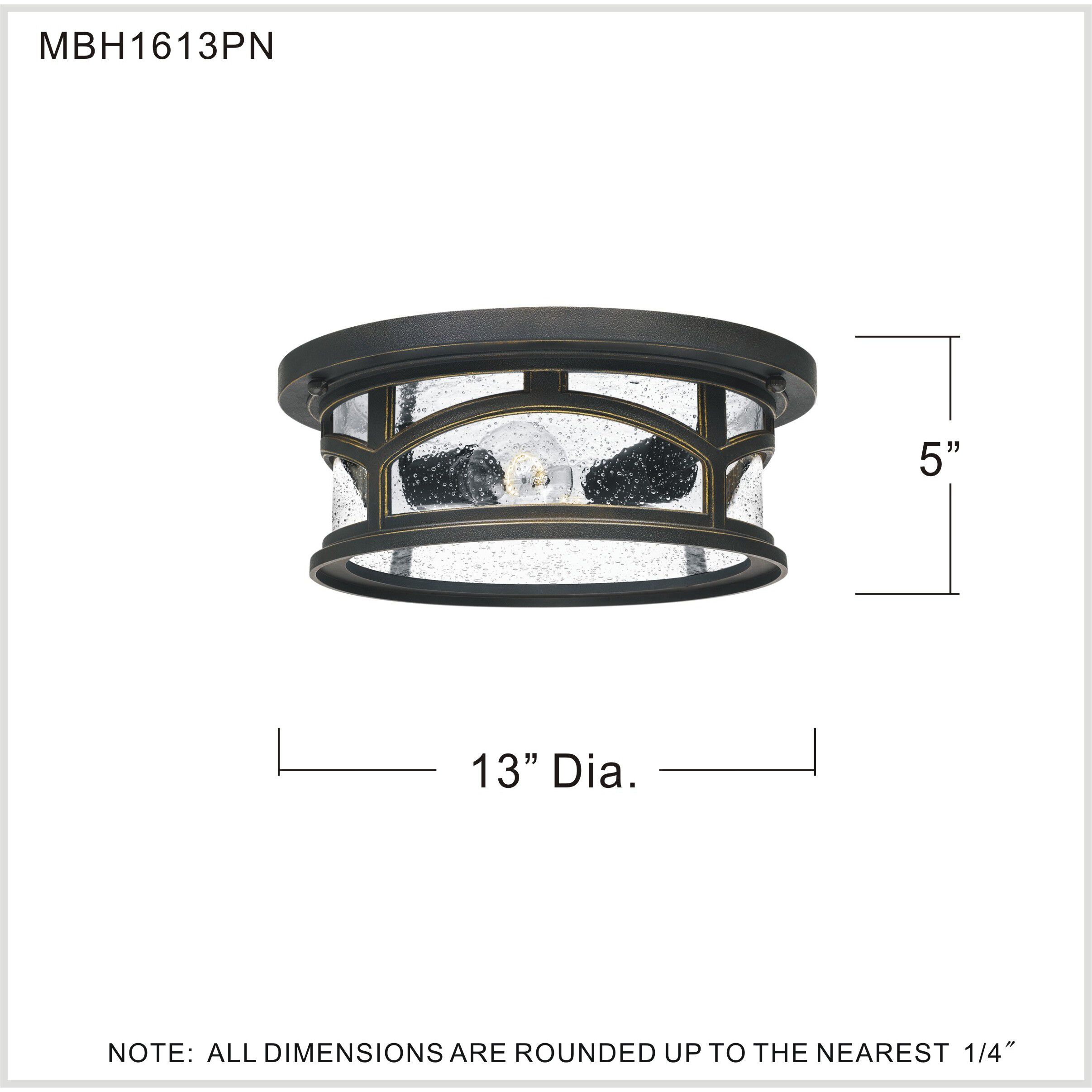 Marblehead 2 Light 13 inch Palladian Bronze Outdoor Flush Mount