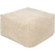 Palmetto 13 inch Light Beige Pouf, Rectangle