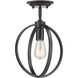 Colson 1 Light 9.88 inch Pewter Semi-Flush Mount Ceiling Light in No Shade
