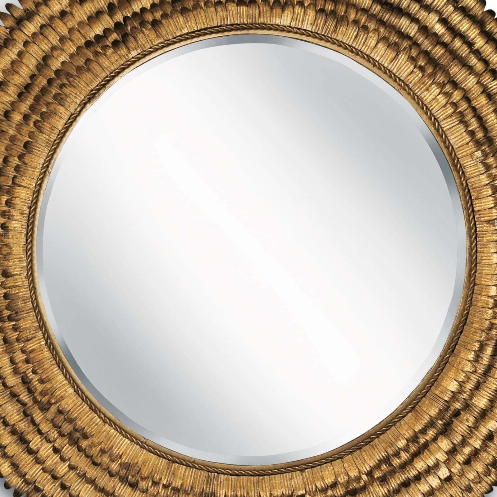 Petal 32 X 32 inch Gold Leaf Mirror, Small