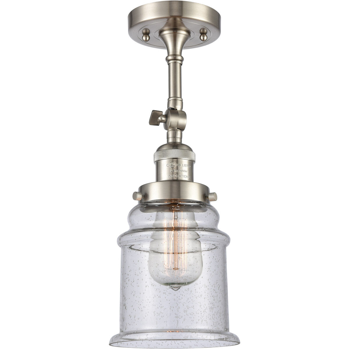 Franklin Restoration Canton 1 Light 7 inch Brushed Satin Nickel Sconce Wall Light in Seedy Glass, Franklin Restoration