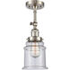 Franklin Restoration Canton 1 Light 7 inch Brushed Satin Nickel Sconce Wall Light in Seedy Glass, Franklin Restoration