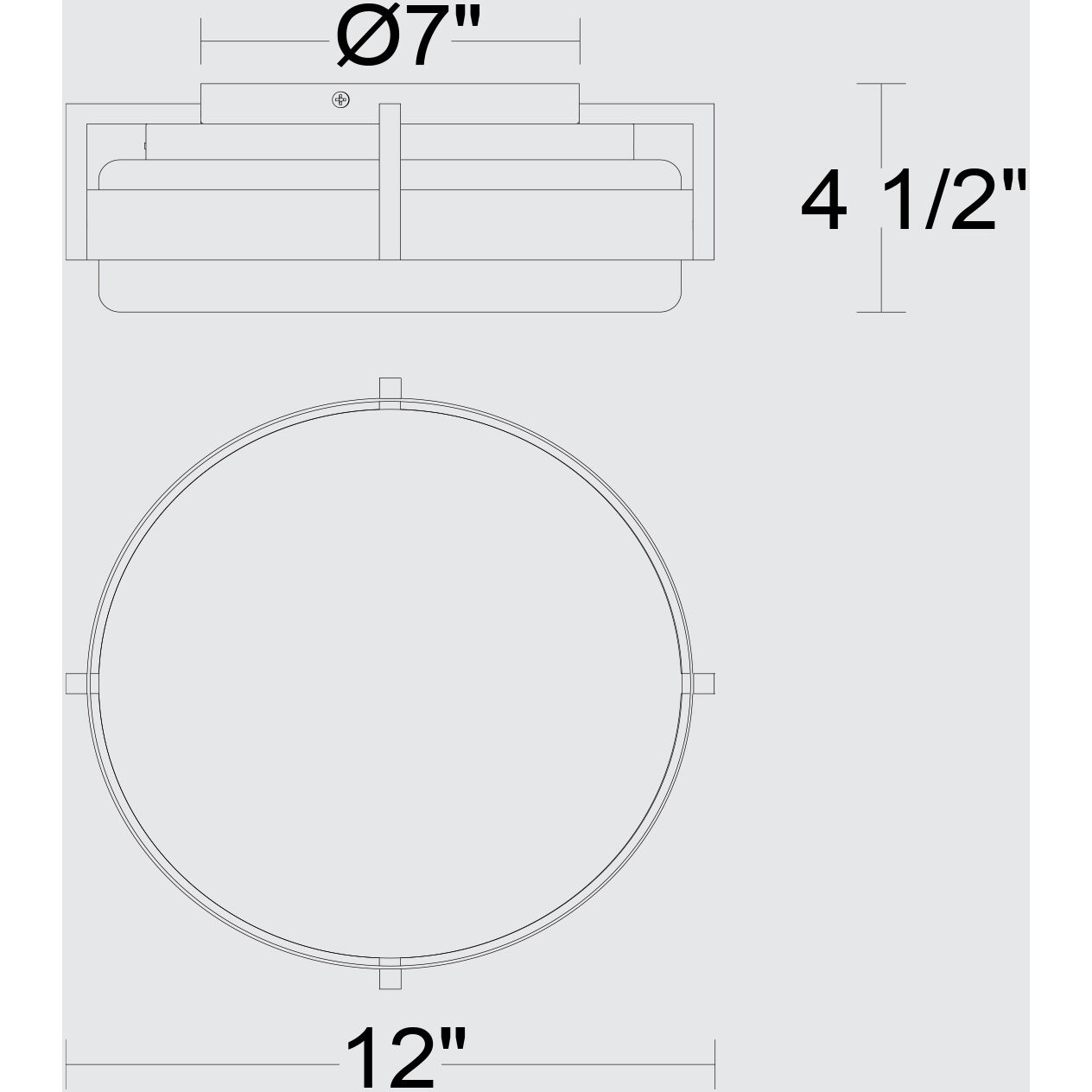 Ted LED 12 inch Sand Black Outdoor Flush Mount