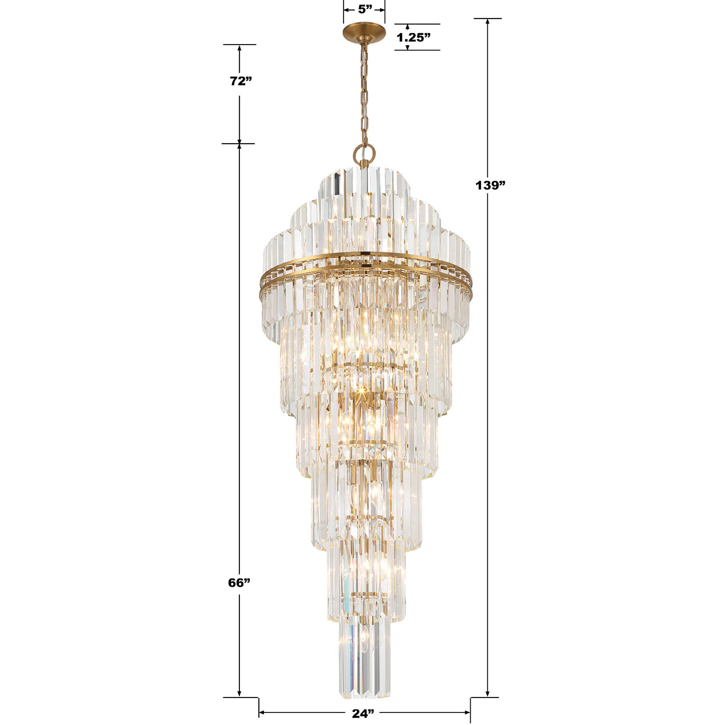 Hayes 31 Light 24 inch Aged Brass Chandelier Ceiling Light