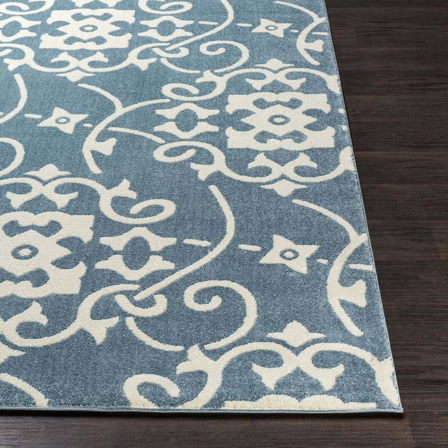 Horizon 94.49 X 94.49 inch Denim/Cream Machine Woven Rug, Round