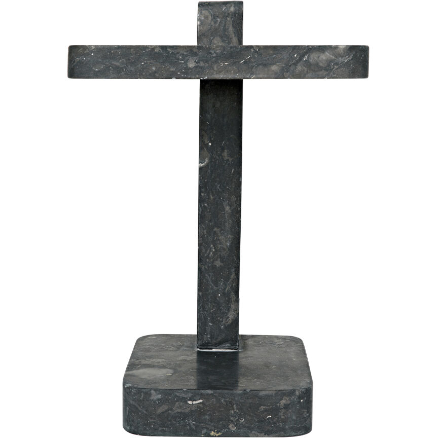 North 22.5 X 20 inch Black Marble Side Table
