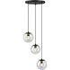Neva LED 17.75 inch Matte Black Chandelier Ceiling Light
