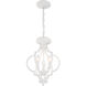 Transitional 3 Light 11 inch Bisque White Convertible Semi-Flush or Pendant Ceiling Light