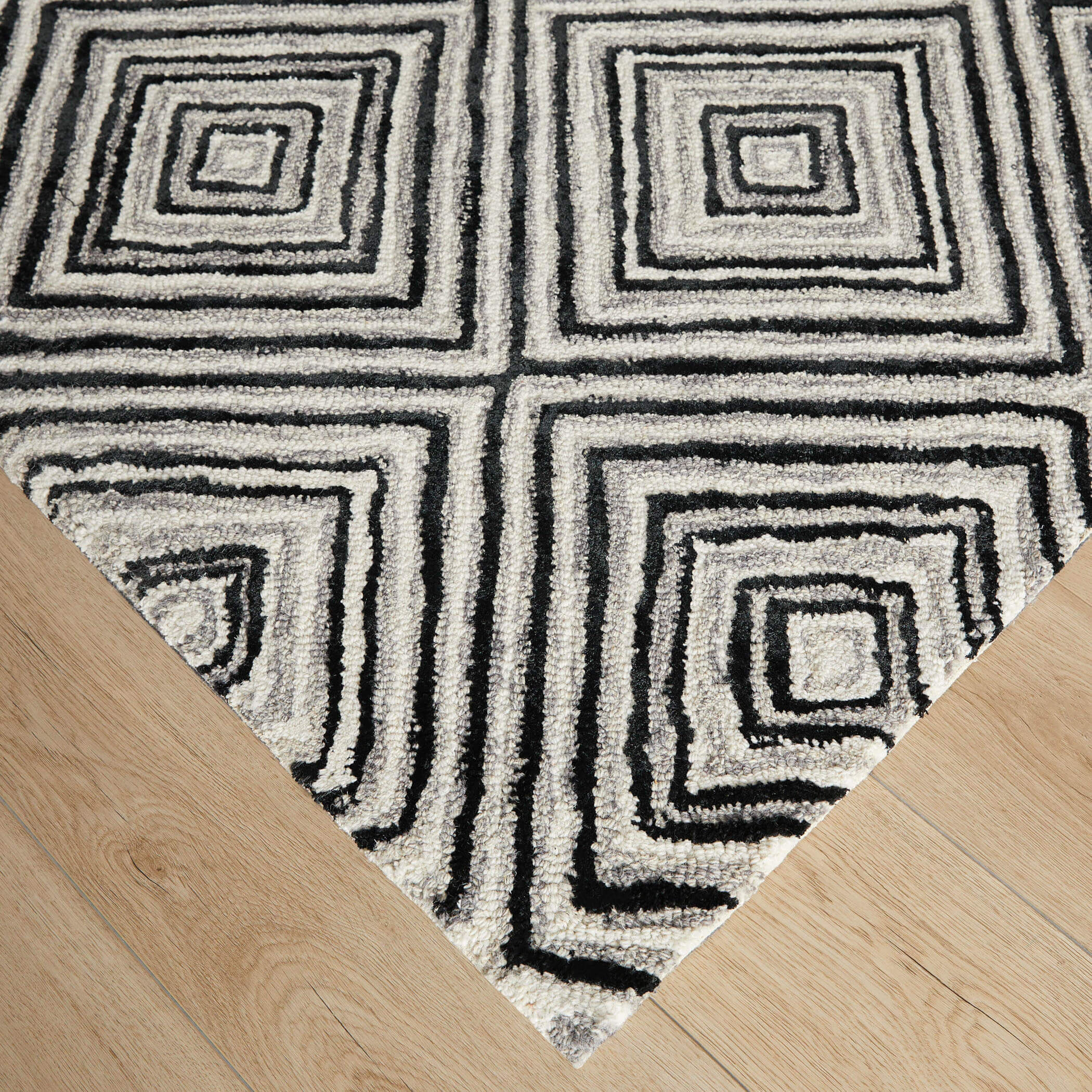 Vani 36 X 24 inch Black/White Rug in 2 x 3