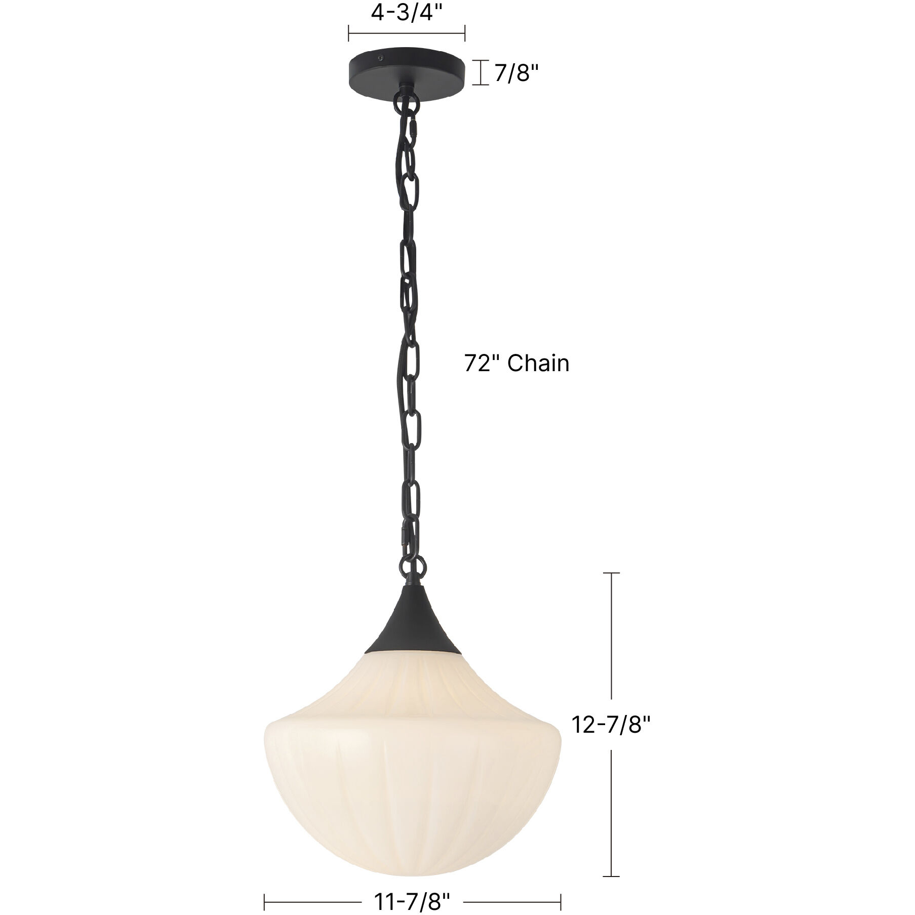Alora Mood Farrah 1 Light 11.88 inch Matte Black and Glossy Ribbed Opal Glass Pendant Ceiling Light