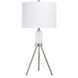 Orion 33.5 inch 100 watt Brushed Nickel and White Table Lamp Portable Light