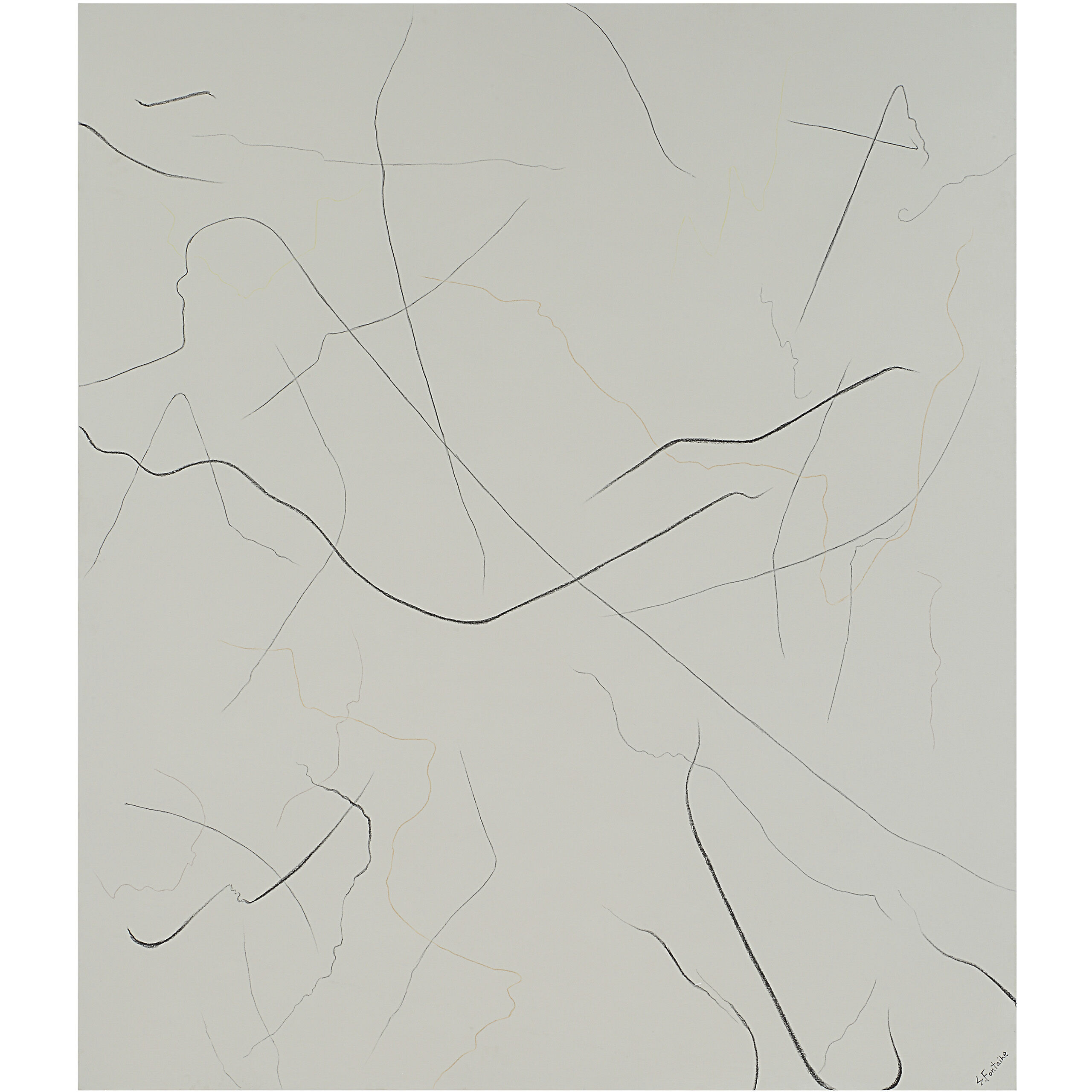 Bruges Beige and Black Canvas Art