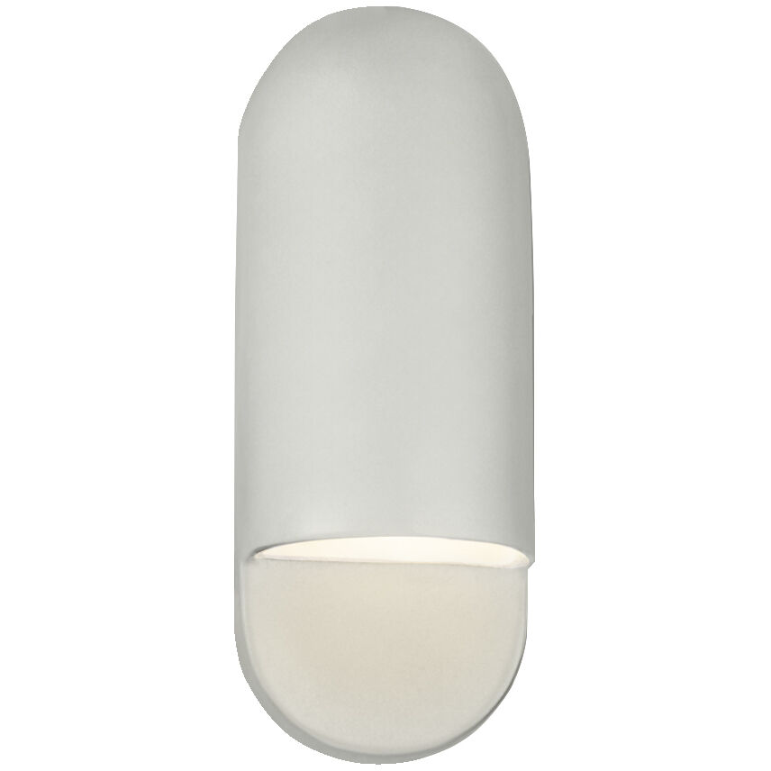 Ambiance Collection - Capsule Wall Sconce Wall Light in Replaceable Bulb, Matte White, 4D x 14H, Form+Finish+Function