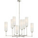 Thomas O'Brien Ziyi 8 Light 33.5 inch Polished Nickel Chandelier Ceiling Light in Linen, Large