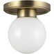Alora Mood Fiore 1 Light 6 inch Brushed Gold Semi-Flush Mount Ceiling Light