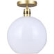 Monroe 1 Light 11.75 inch Gold Pendant Ceiling Light