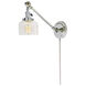 Soho Shyra 21 inch 100 watt Polished Nickel Swing Arm Wall Sconce Wall Light in Clear Glass, 4, Double Swivel