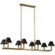 Mcgill 8 Light 52 inch Natural Brass Linear Chandelier Ceiling Light