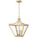 Montalcino 3 Light 16 inch Rubbed Brass Chandelier Ceiling Light
