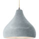 Radiance 1 Light 13.5 inch Brushed Nickel and Concrete Pendant Ceiling Light