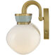 Lucy 3 Light 25 inch Lacquered Brass with Seafoam Bath Light Wall Light
