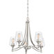 Towne 5 Light 25 inch Brushed Nickel Chandelier Ceiling Light