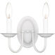 Home Basics 2 Light 10 inch White Wall Sconce Wall Light