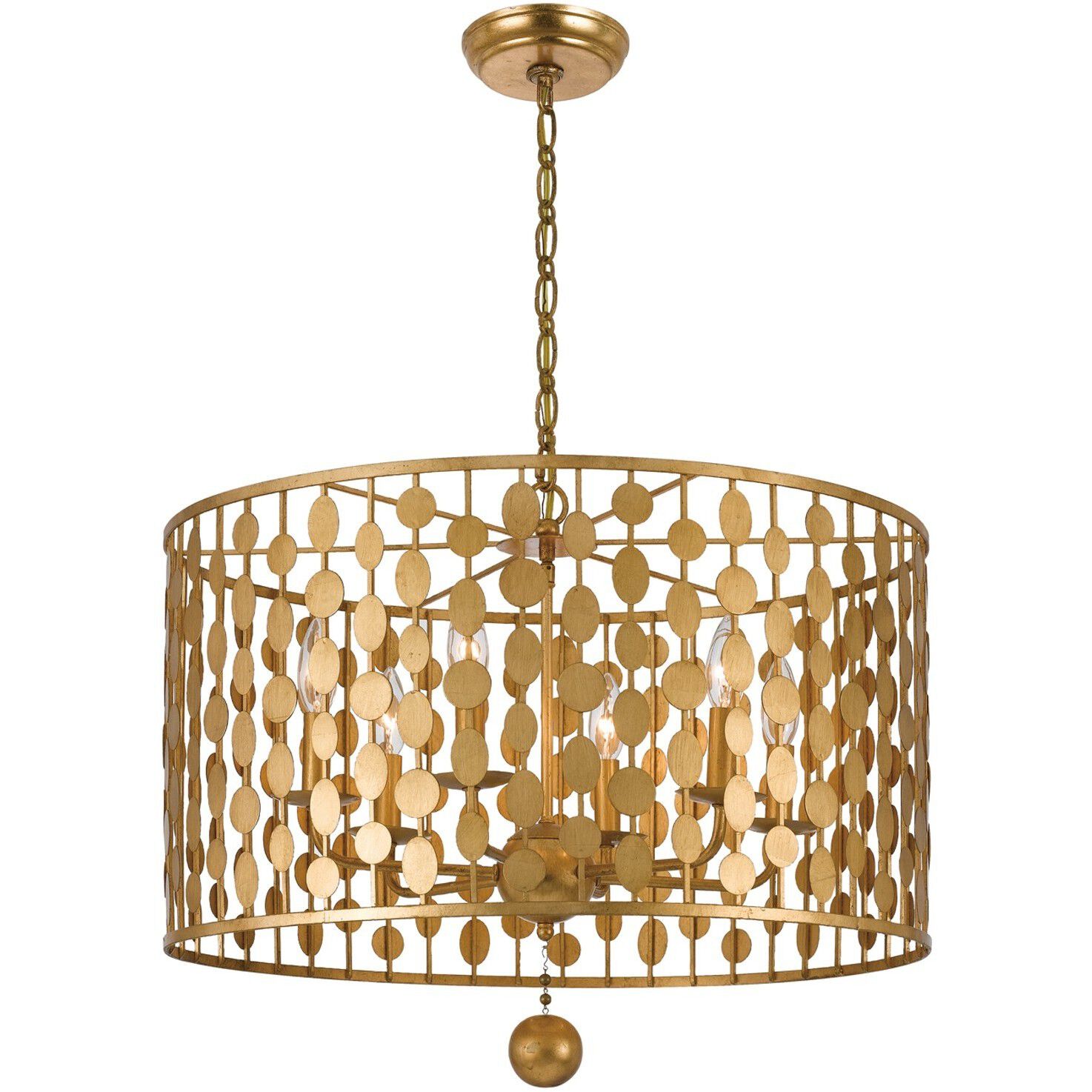 Layla 6 Light 23.75 inch Antique Gold Chandelier Ceiling Light