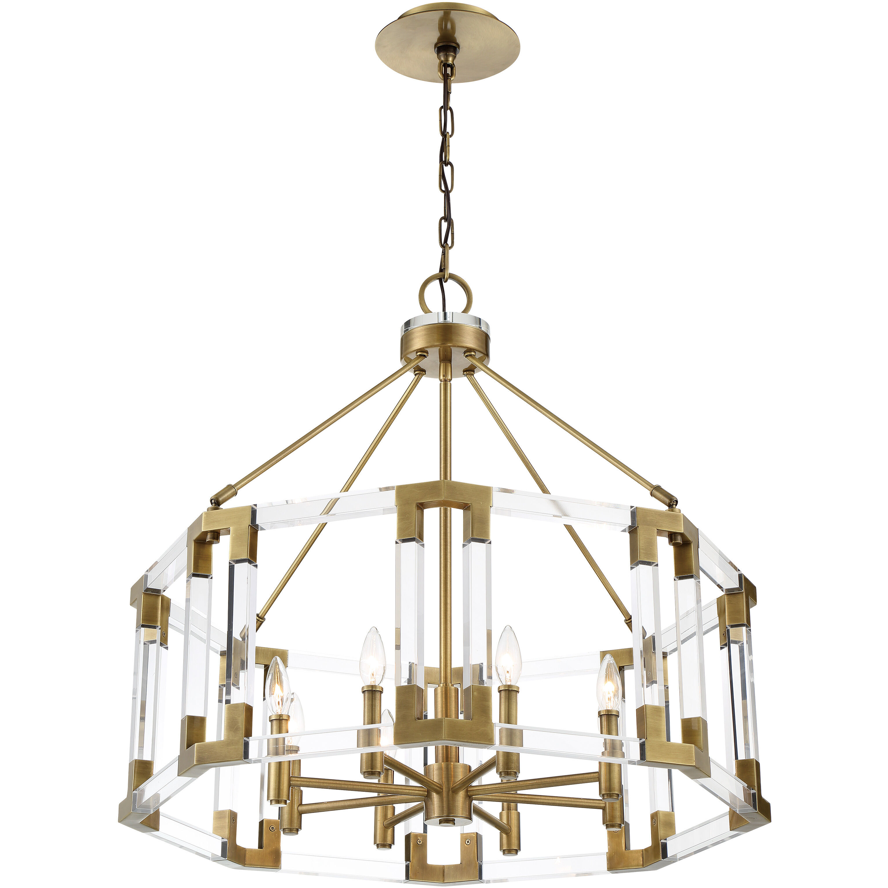 Prima Vista 8 Light 31.38 inch Aged Antique Brass Chandelier Ceiling Light