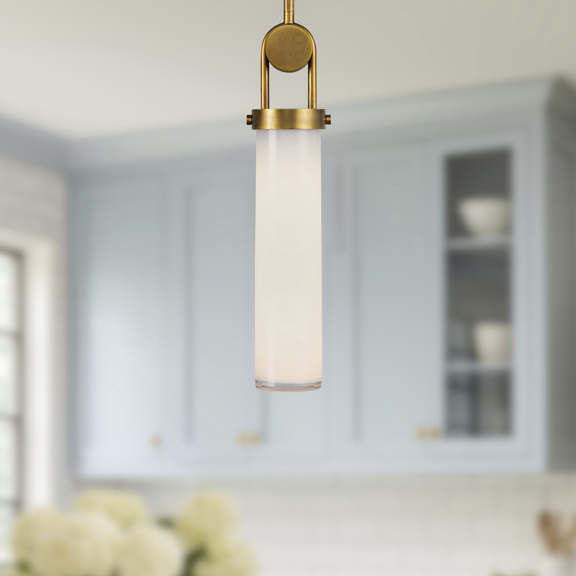 Wynwood 1 Light 3.5 inch Vintage Brass/Glossy Opal Pendant Ceiling Light
