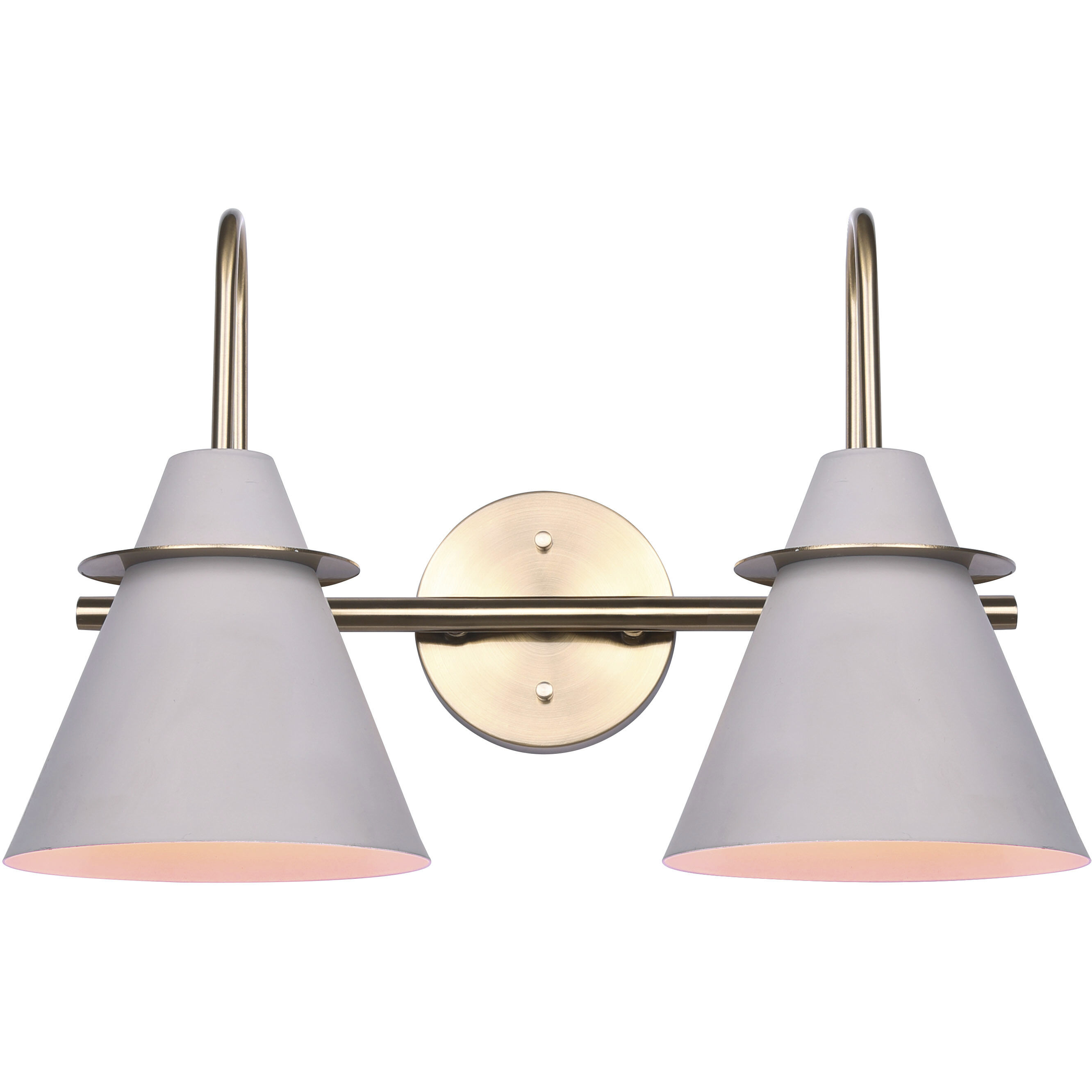 Talia 2 Light Matte Grey and Gold Vanity Light Wall Light