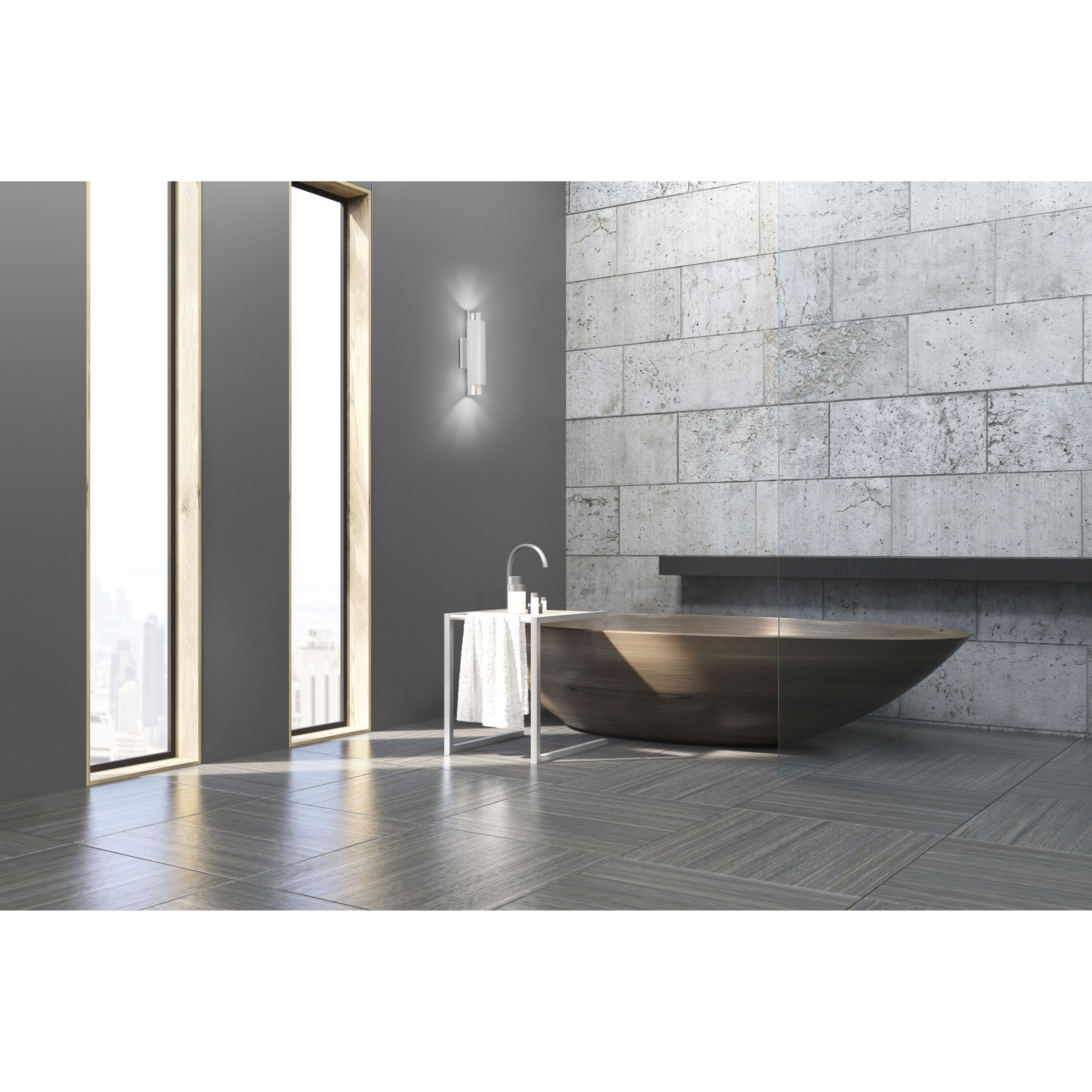 Dela Wall Sconce Wall Light in White and Silver