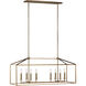 Perryton Linear Chandelier Ceiling Light in Satin Brass